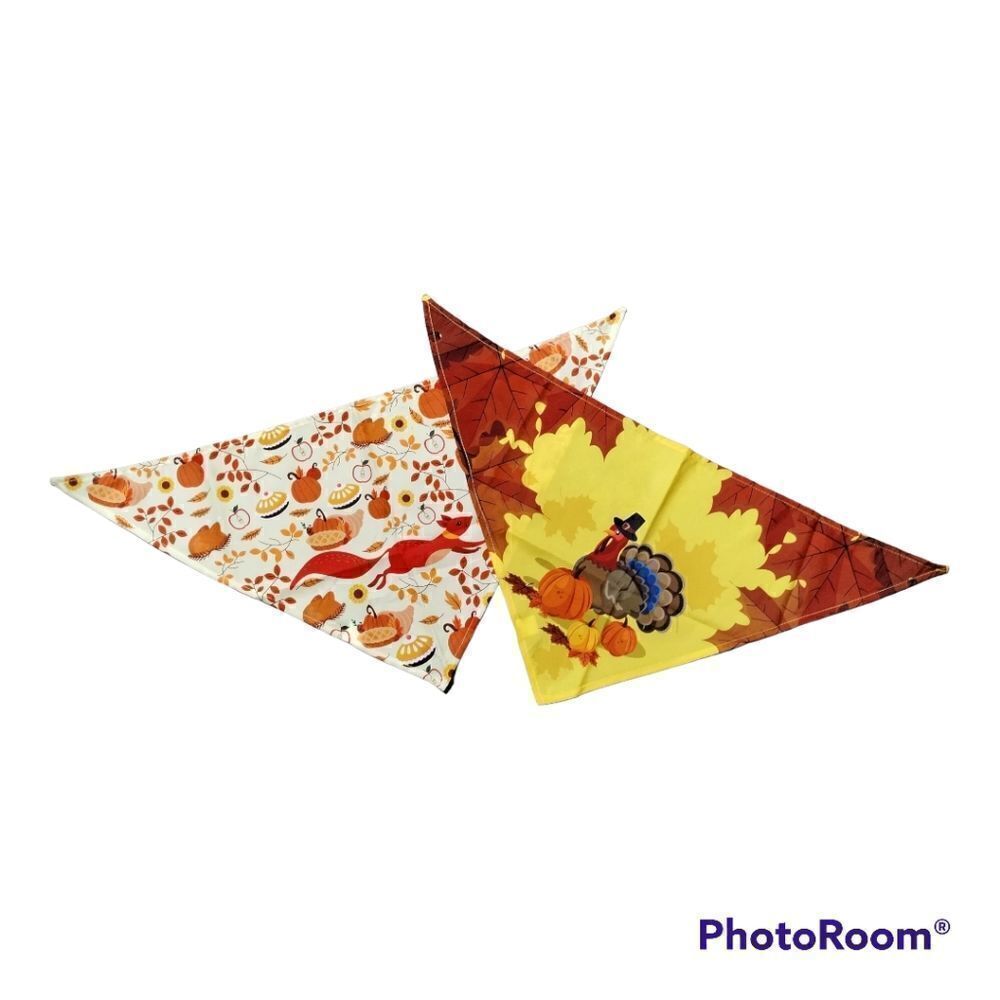 NWOT 2 Thanksgiving Pet Bandanas for Dog